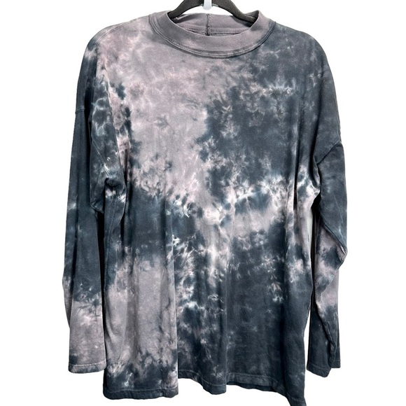 Free People Gray Be Free Tie Dye Oversized Long Sleeve Tee By We The Free - Picture 5 of 7